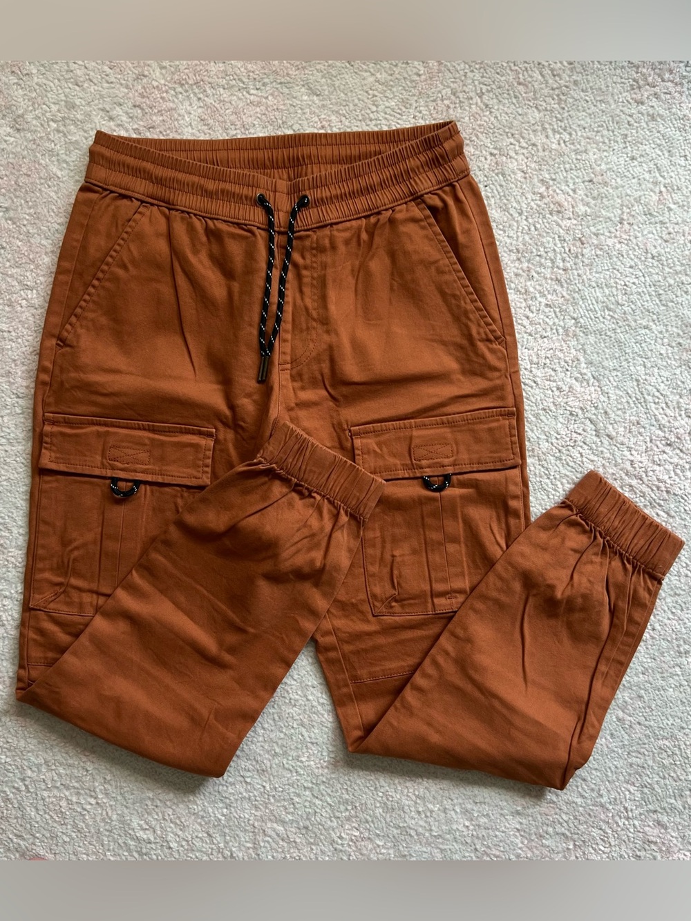 Ring of Fire Men's Cargo Joggers in Rust Brown